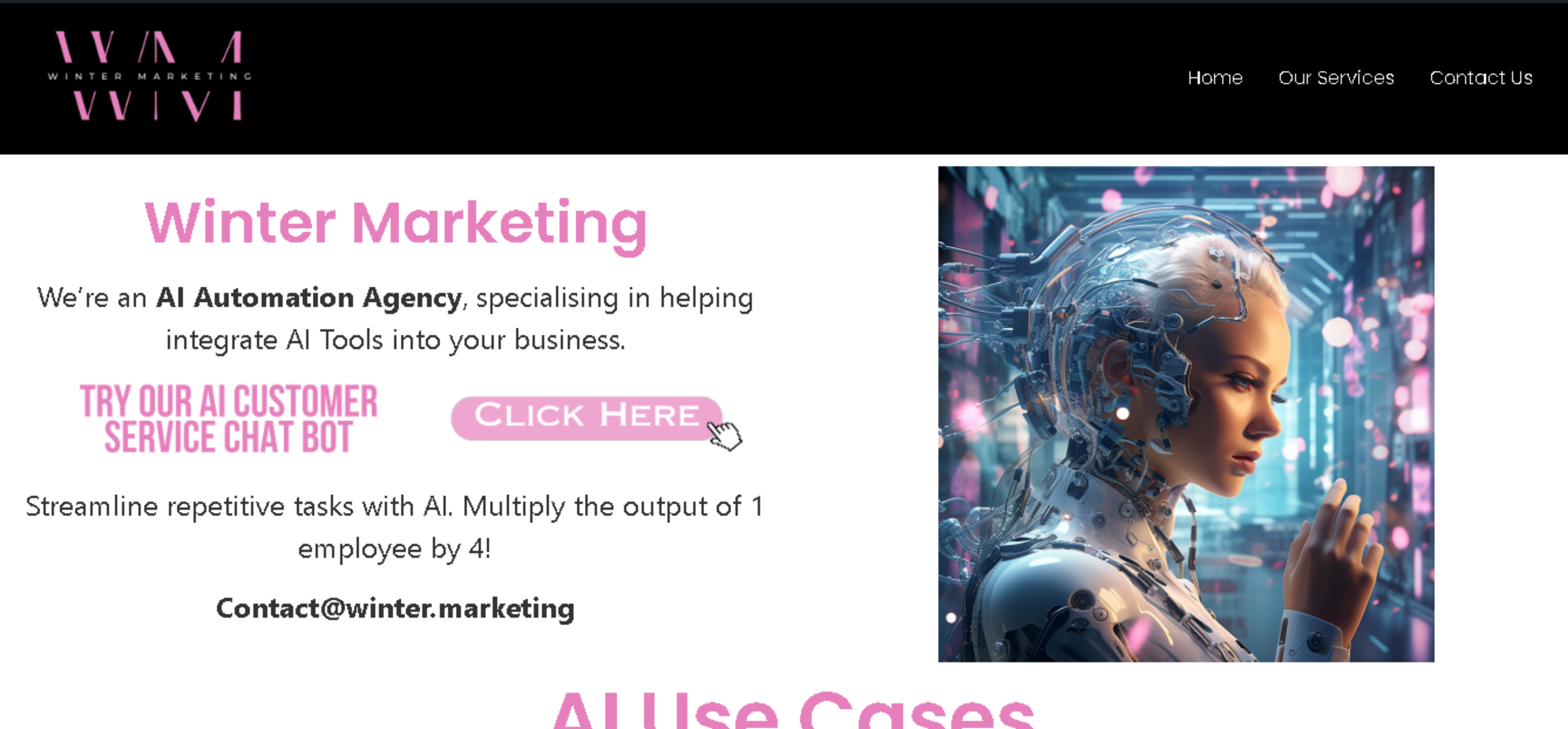 Winter Marketing AI Automation Agency Screenshot