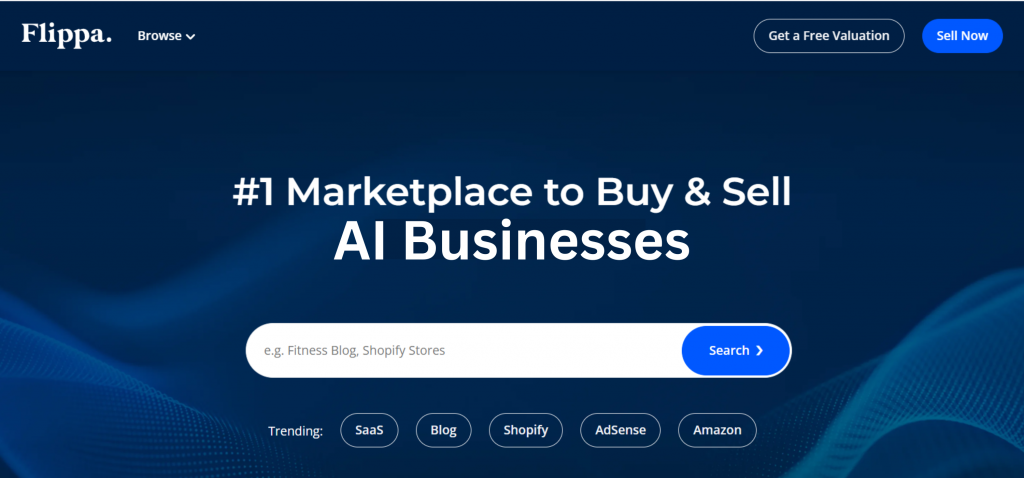Flippa, number one marketplace for buying ai businesses